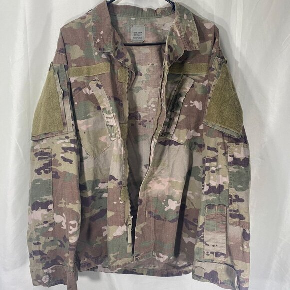 Vintage US Military Combat Uniform Coat Jacket Medium Brown Camouflage Full Zip - Picture 3 of 6